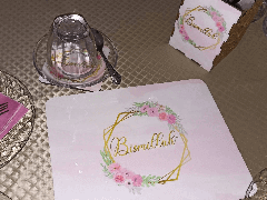 Matching placemat, coasters and multi-purpose box